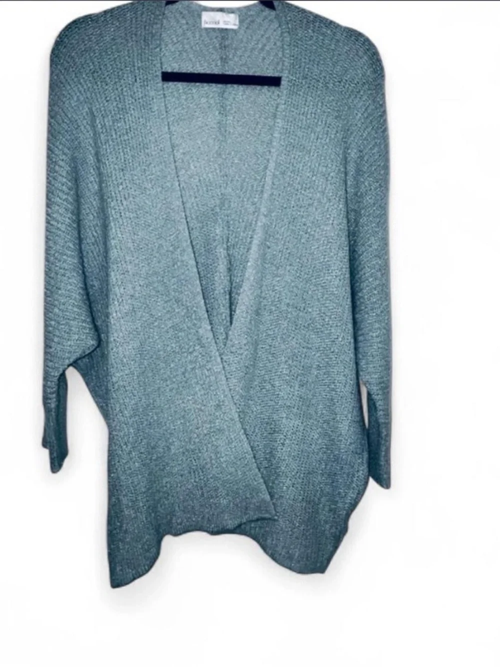 NWOT Be Cool Sage Green Oversized Lightweight Open Front Knit Cardigan Size M/L - Picture 2 of 8